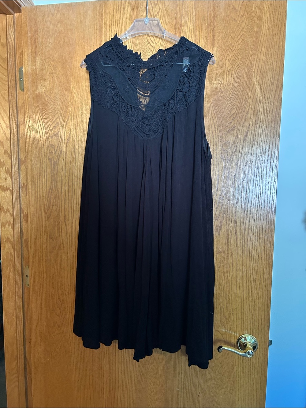torrid Black Crochet Yoke Sleeveless Dress